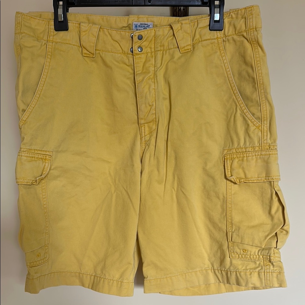 Replay Yellow Cargo Cotton Shorts Size 33